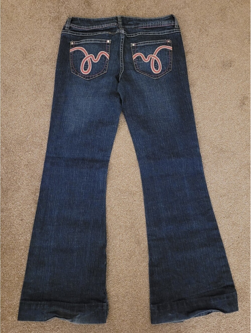 Y2K Bongo Women Jr Sz 9 Dark Rinse Vanessa Minnillo Fit Flare Jeans Low Rise - Picture 7 of 9